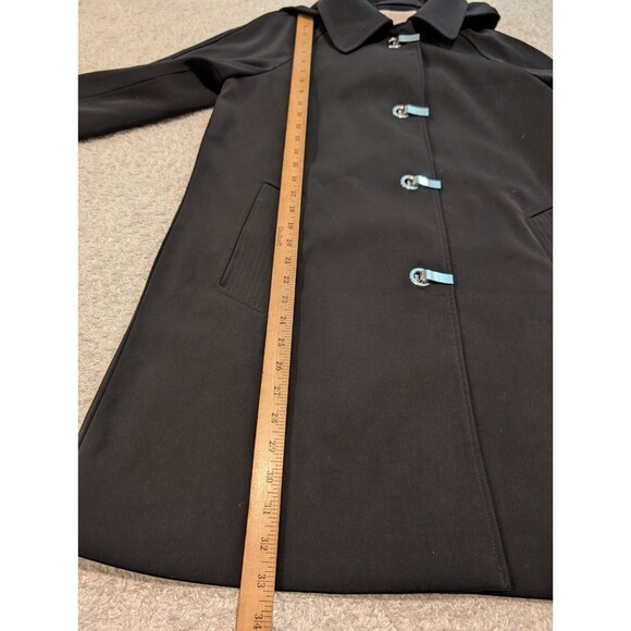 Michael Kors Rain Trench Coat Chrome Latch Closure Detachable Hood Size Medium - Picture 6 of 11